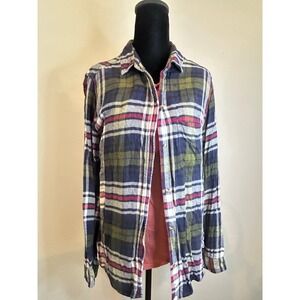 Red Blue Plaid Ah Mazingly Soft Flannel Long Sleeve Shirt‎ Boyfriend Fit Medium